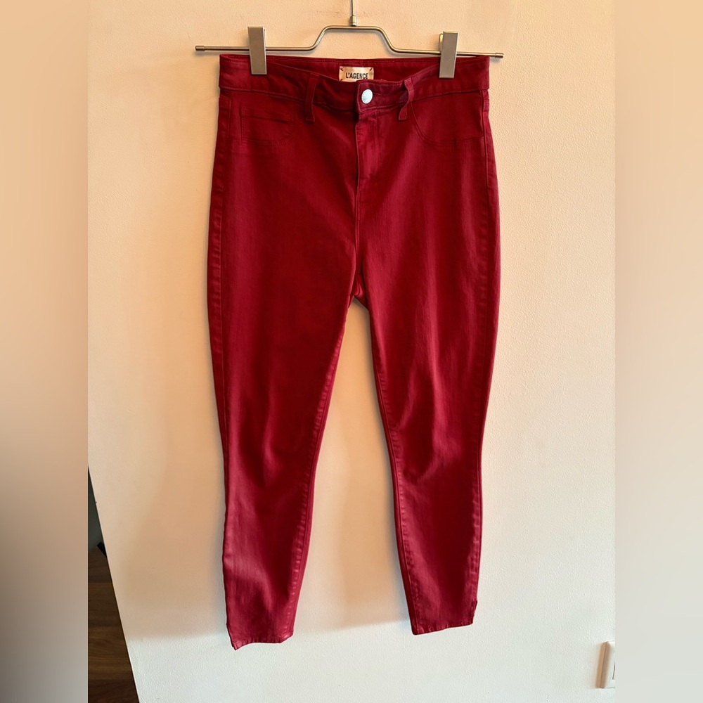 L'AGENCE Margot High Rise Red Skinny Jeans size 29